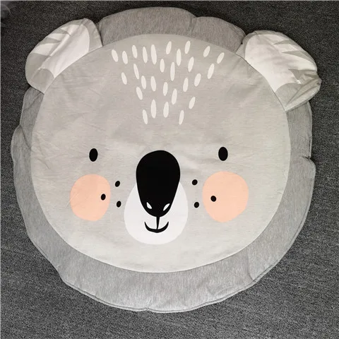 koala Детский мягкий хлопковый круглый игровой коврик с героями мультфильмов, Ползунки для новорожденных, детский игровой коврик, украшение детской комнаты, одеяло бутафория для фото - Цвет: koala