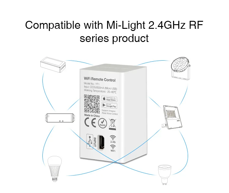 Пульт дистанционного управления Mi light YT1 со светодиодной подсветкой и Wi-Fi