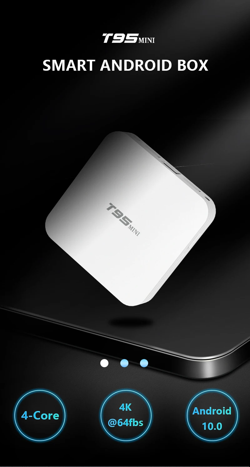 Android 10.0 TV Box T95 Mini Quad Core 2GB RAM 16GB ROM Smart STB 2.4G WiFi Set Top 4K Media Player Tv vs x96 mini iptv | Электроника