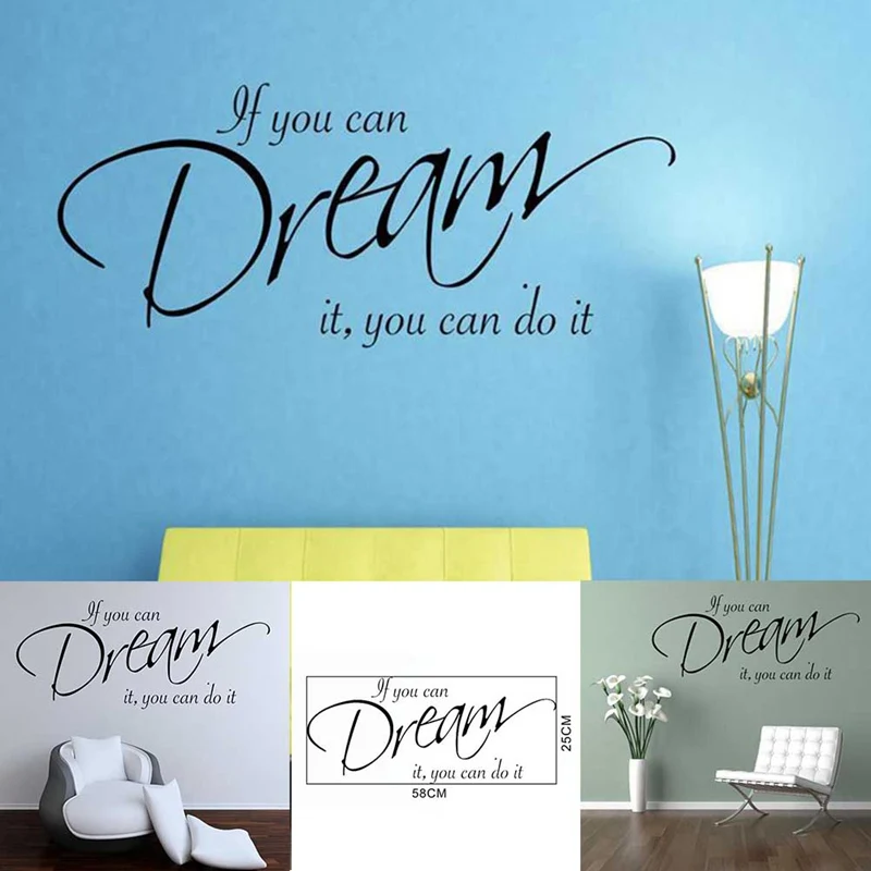 Если вы сможете мечтать можете сделать это вдохновляющая цитата наклейка на