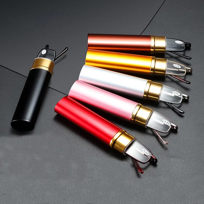 Очки для чтения Seemfly с чехлом в форме ручки мужчин и женщин ультралегкие