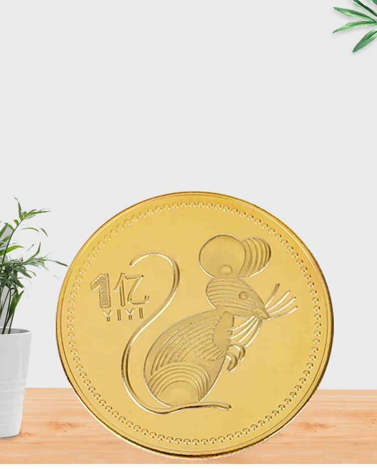 Памятная монета на новый год крысы сувенир в виде китайского зодиака