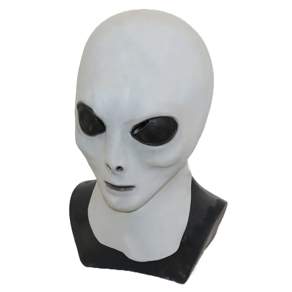Латексная Маска инопланетянина, светится в темноте, UFO, инопланетянин, космическое пространство, Roswell, маска инопланетянина, костюм на Хэллоуин, головные уборы, вечерние, для взрослых, серая