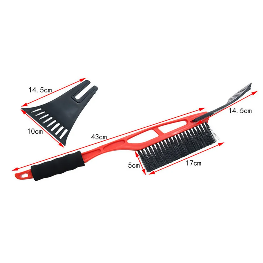 

2-in-1 Car Ice Scraper Snow Remover Shovel Brush Window Windscreen Windshield Deicing Cleaning Scraping Tool Frost Cleaner #PY10