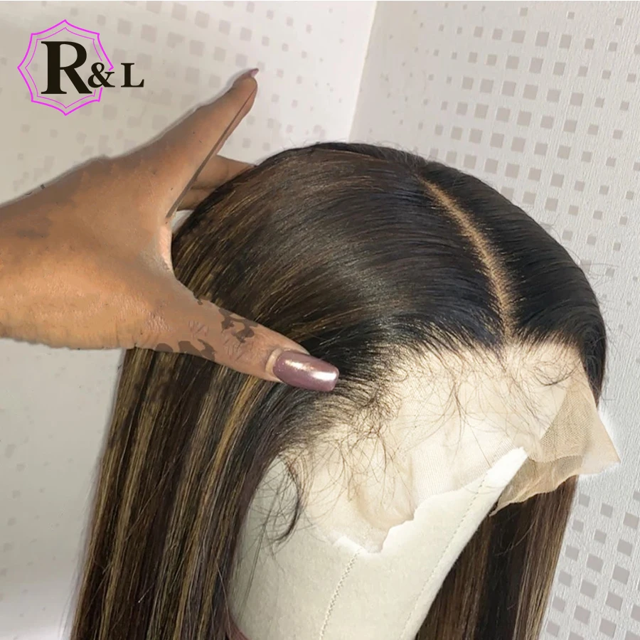 RULINDA короткий Боб Ombre цвет T Part кружевной передний парик из человеческих волос