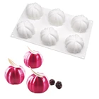 Силиконовые 3D формы для выпечки торта в виде тыквы, мусса, инструменты для украшения кондитерских изделий сделай сам, десерта, шоколада, 6 полостей