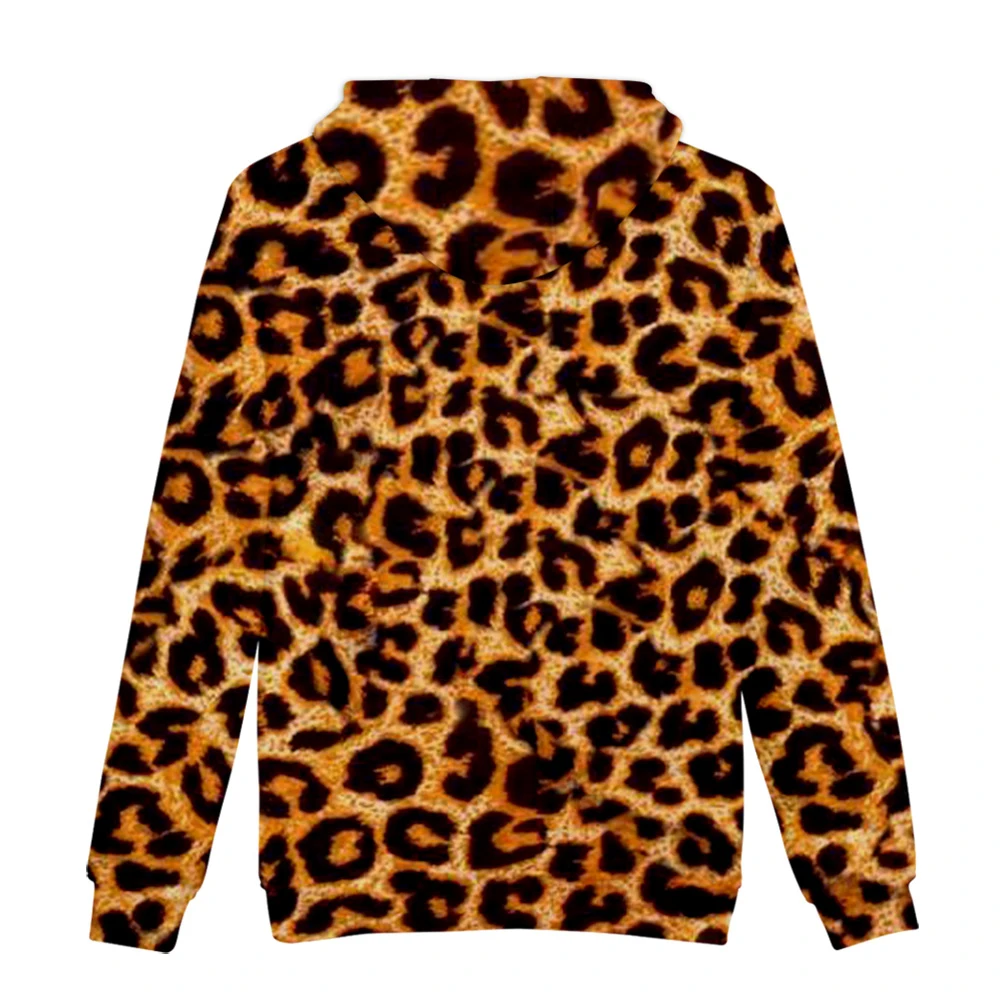 

Hot Sale Leopard Print Hoodies Jumper Sweatshirts Autumn Winter Fashion Streetwear Lady Hem Hoody Shirts Pullovers