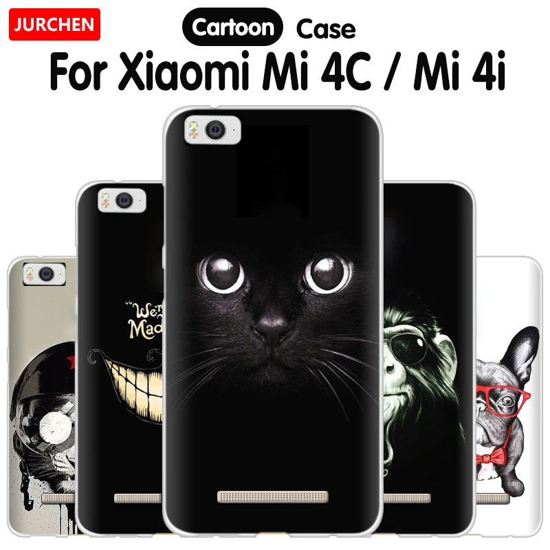 JURCHEN чехол для Xiaomi Mi 4C Mi4C милый мультяшный Мягкий силиконовый 4i Mi4i 5 0 дюймов