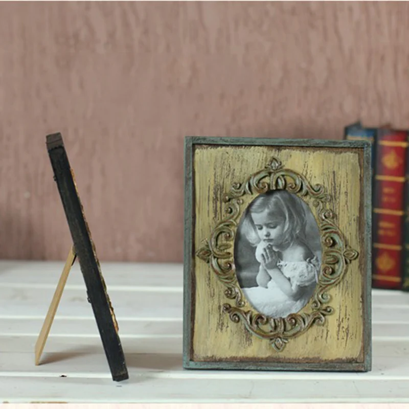 Европейский стиль ретро деревянная фоторамка настольное настенное крепление