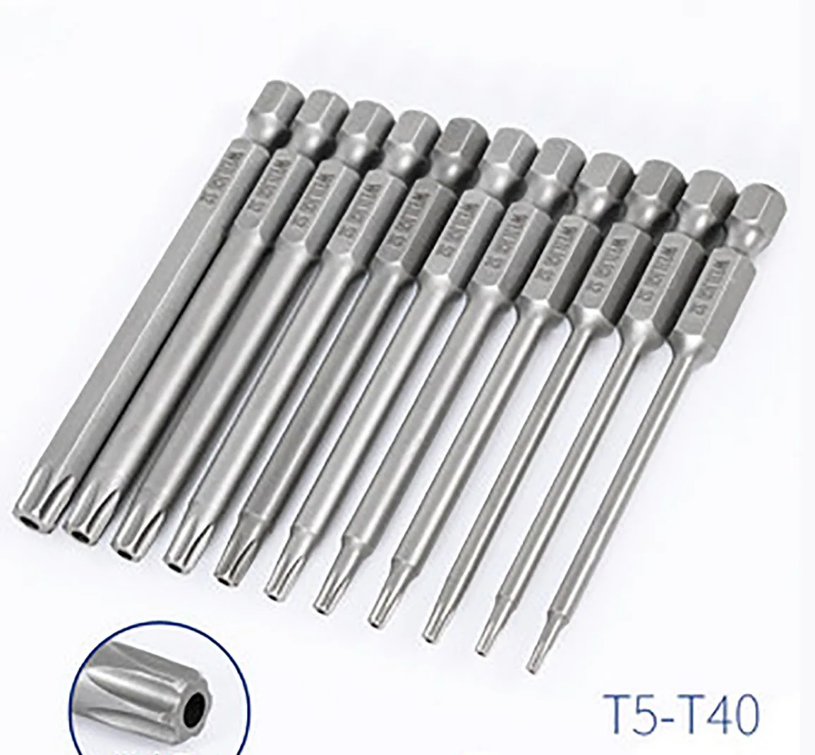 

1Pcs Length 100mm 1/4 inch Hex Shank Torx Head Screwdriver Bits T5-T40 Magnetic Tamper Proof Security Drill Bit