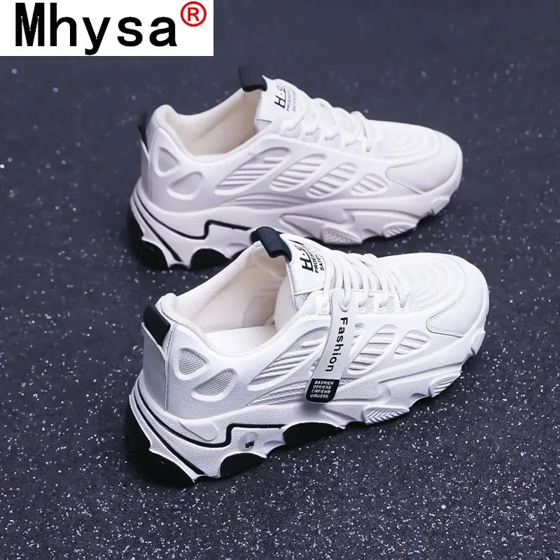 

2021 Autumn New Fashion Women's Vulcanized Shoes Lace Up Solid Color Platform Sneakers Women Casual Dad Shoes Zapatos Mujer