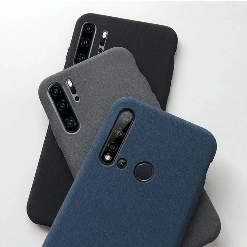 

plain grit matte case on for huawei p40 p30 p20 p10 p9 p8 lite pro p smart plus 2019 soft tpu anti fingerprint back cover fundas