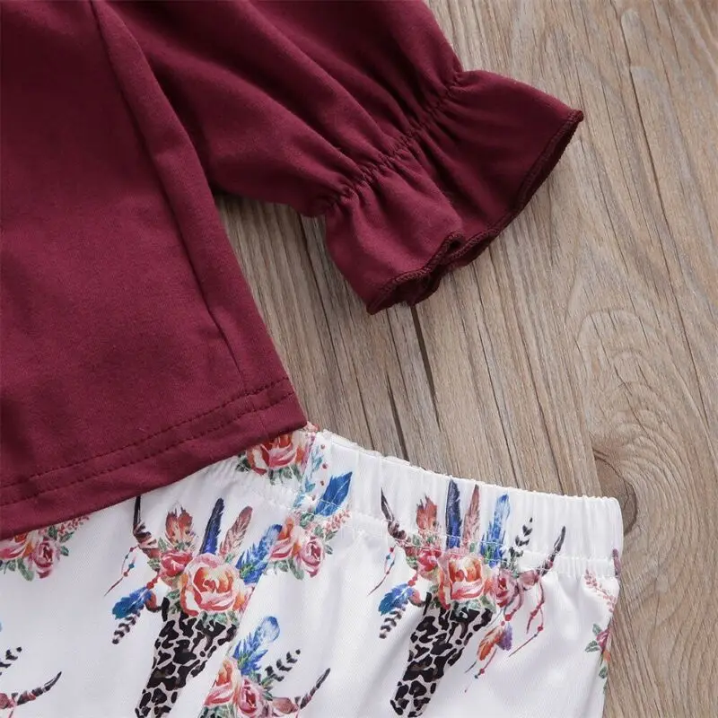 Рождественский наряд для маленьких девочек осенняя одежда топ с оборками и