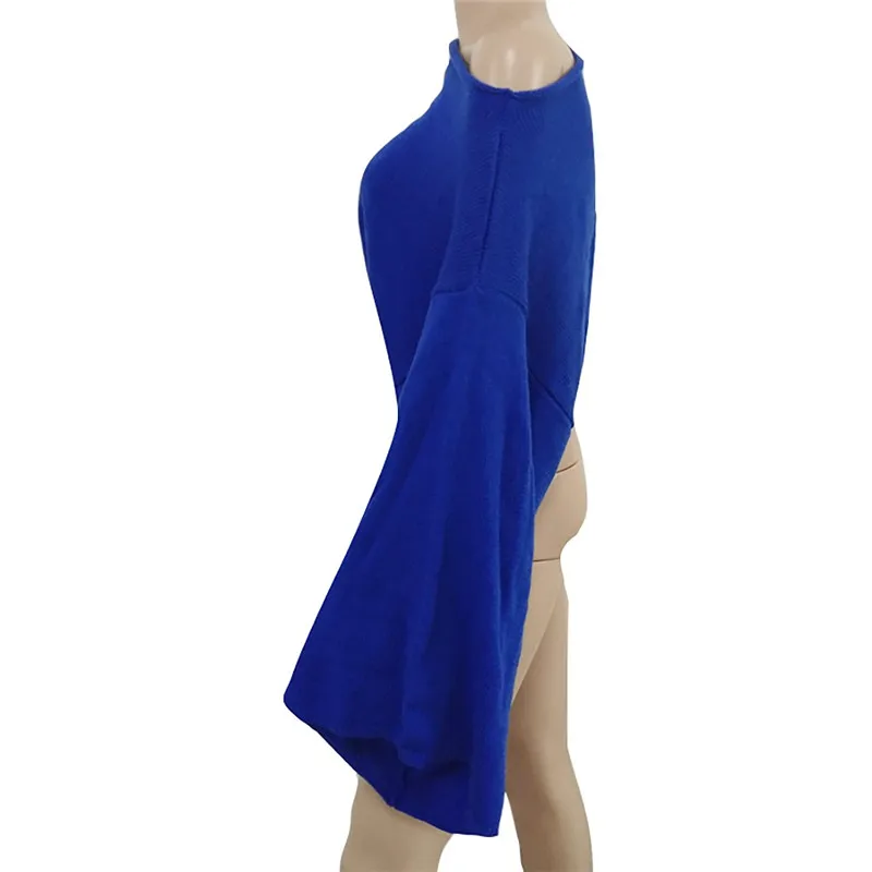 Сексуальный свитер с открытыми плечами вязаный Топ Женский пуловер длинными