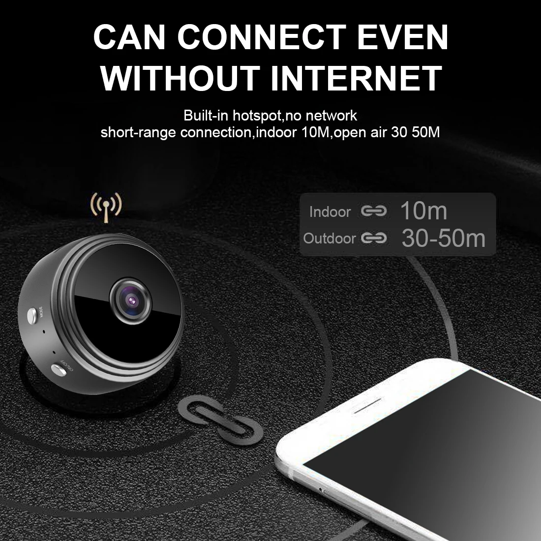 Беспроводная мини камера A9 1080P домашняя видеонаблюдения ИК с датчиком движения и