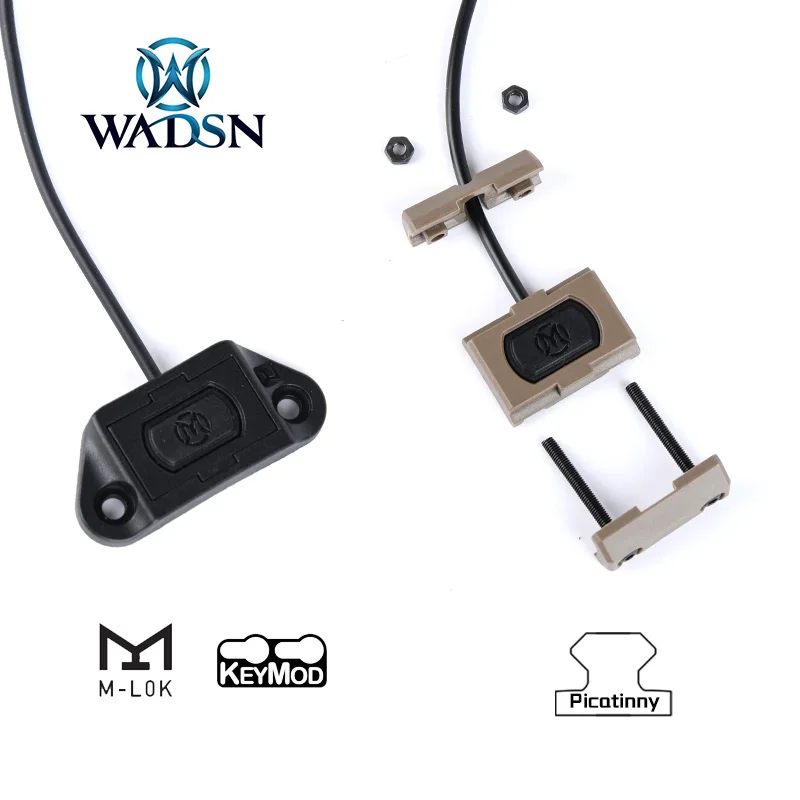 WADSN Tactical ModButton Pressure Remote Switch Mlok Keymod 20mm Rail For DBAL-A2 PEQ15 M300 M600 Airsoft Gun Weaponlight Swicth | Спорт и