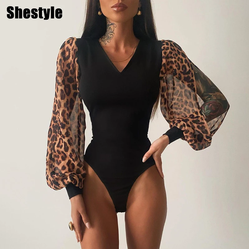 

Женское прозрачное Сетчатое боди Shestyle, осенняя водолазка с высокой талией и длинным рукавом, базовый топ, готические стринги, эластичные бо...
