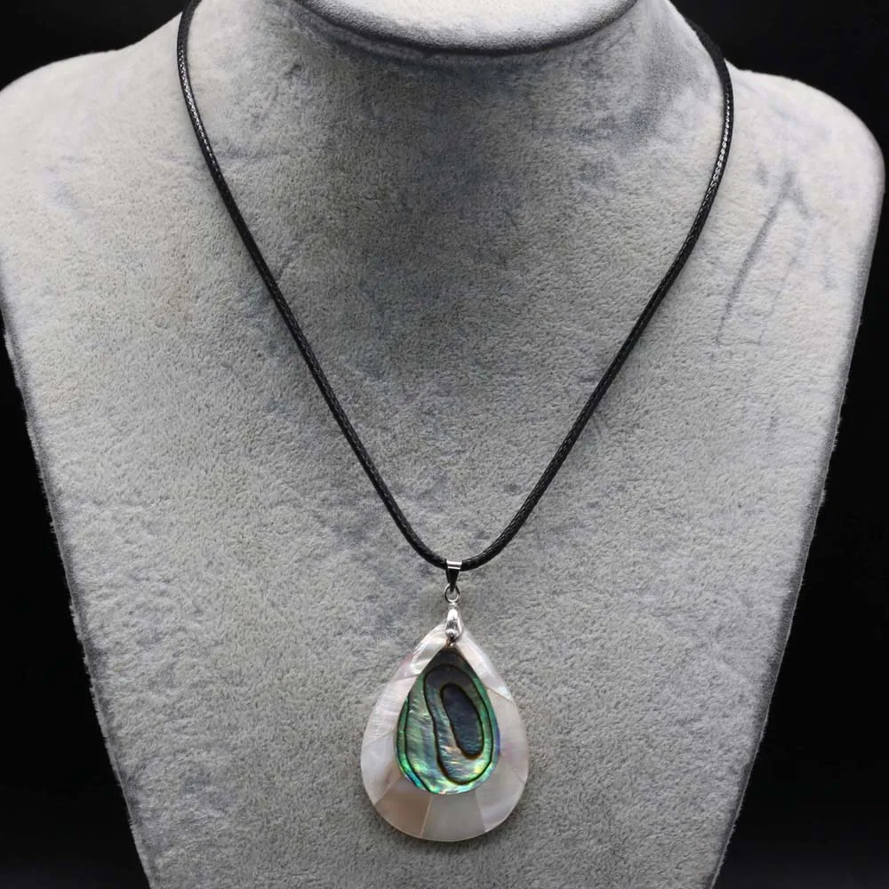 

Natural Shell Water Drop Power Necklaces & Pendants Vintage Statement Charm Choker Necklaces DIY Reiki healing gift