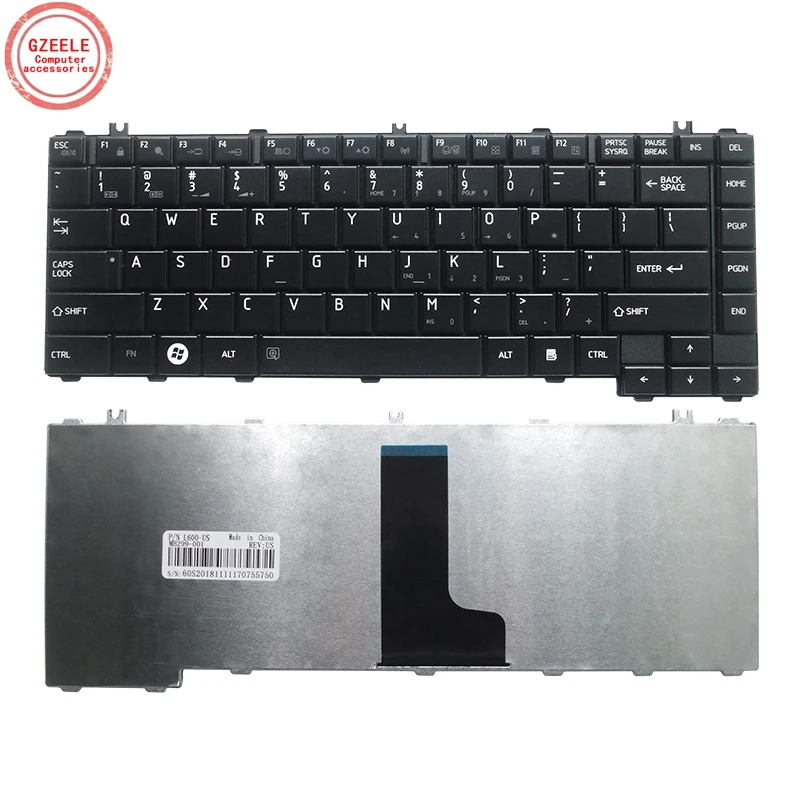 Клавиатура для ноутбука Toshiba L600 L600D L630 C640 L745D L700 L730 L645 C600 L640, матовая черная клавиатура США