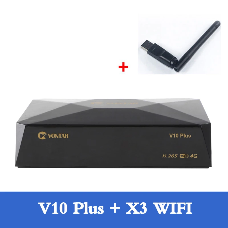 VONTAR V10 телеприставка DVB S2 ресивер цифровой спутниковый ресивер HD Поддержка 3g/4G модем CS cline Stalker Xtream Youtube Youporn - Цвет: V10 plus and X3 wifi