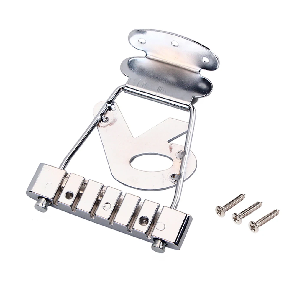 

Archtop Jazz Guitar Chrome Trapeze Short 6 String Tailpiece Bass Guitar Bridge
