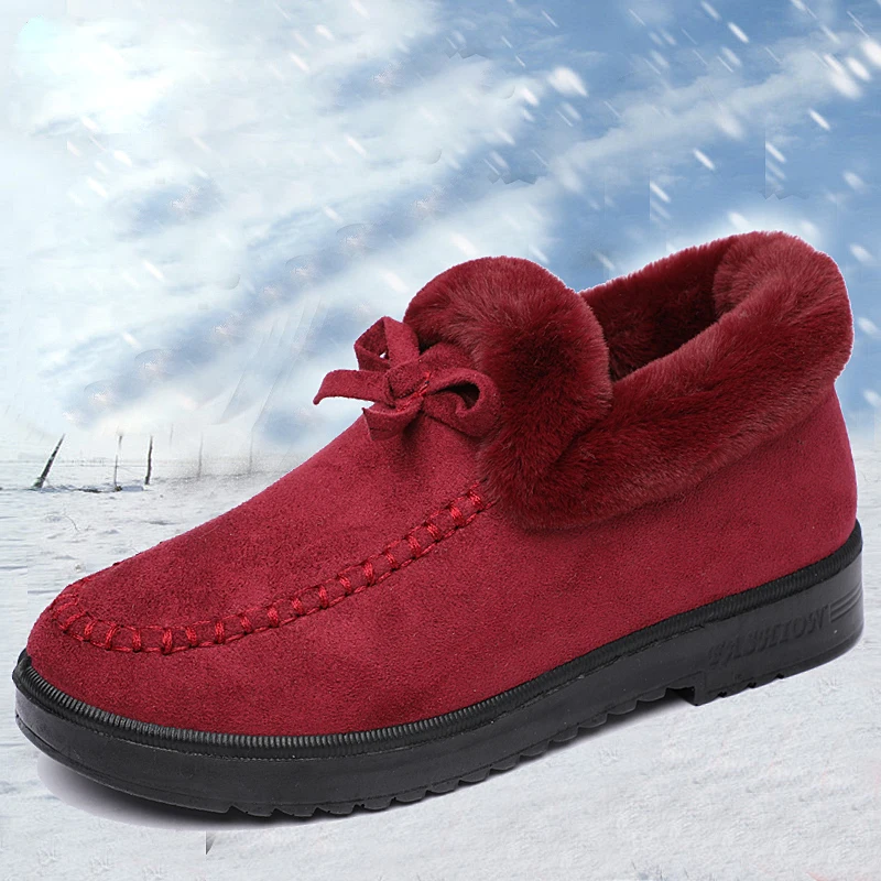 

Red Winter Sneakers Women Shoes 2020 Snow Ankle Boots Men Fur Cotton Running Women Casual Sport Shoe basket femme Big Size 35-41