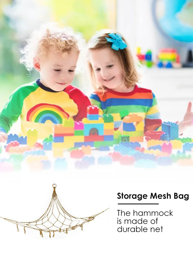 Toy Hammock Net Hand-woven Cotton Rope Storage Bag Bathroom Corner Triangle Organizers Landmark | Дом и сад