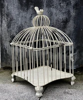 vintage white decorative bird cage handcrafted metal