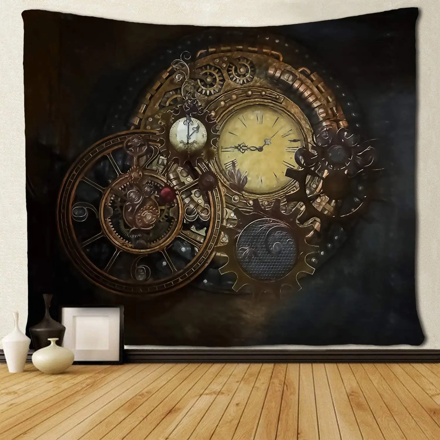 

Steampunk Clocks Tapestries Wall Hanging Hippie Art Home Decoration College Dorm Décor