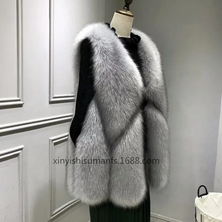 

Warm Women Faux Fur vest Coat Plus Size sleeveless Plush vests Female Jacket Fur Autumn Winter 2020 female Shaggy Outerwear
