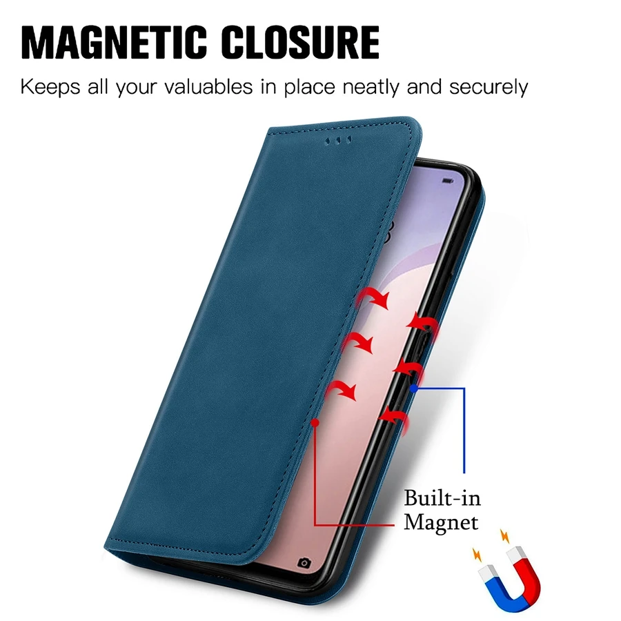 Retro Skin Feel Suck Wallet Case For Huawei P50 P40/P30 Lite/Pro Mate 40 Pro 30 Lite P Smart 2019/2020/2021 Honor 50 Pro 30S 20