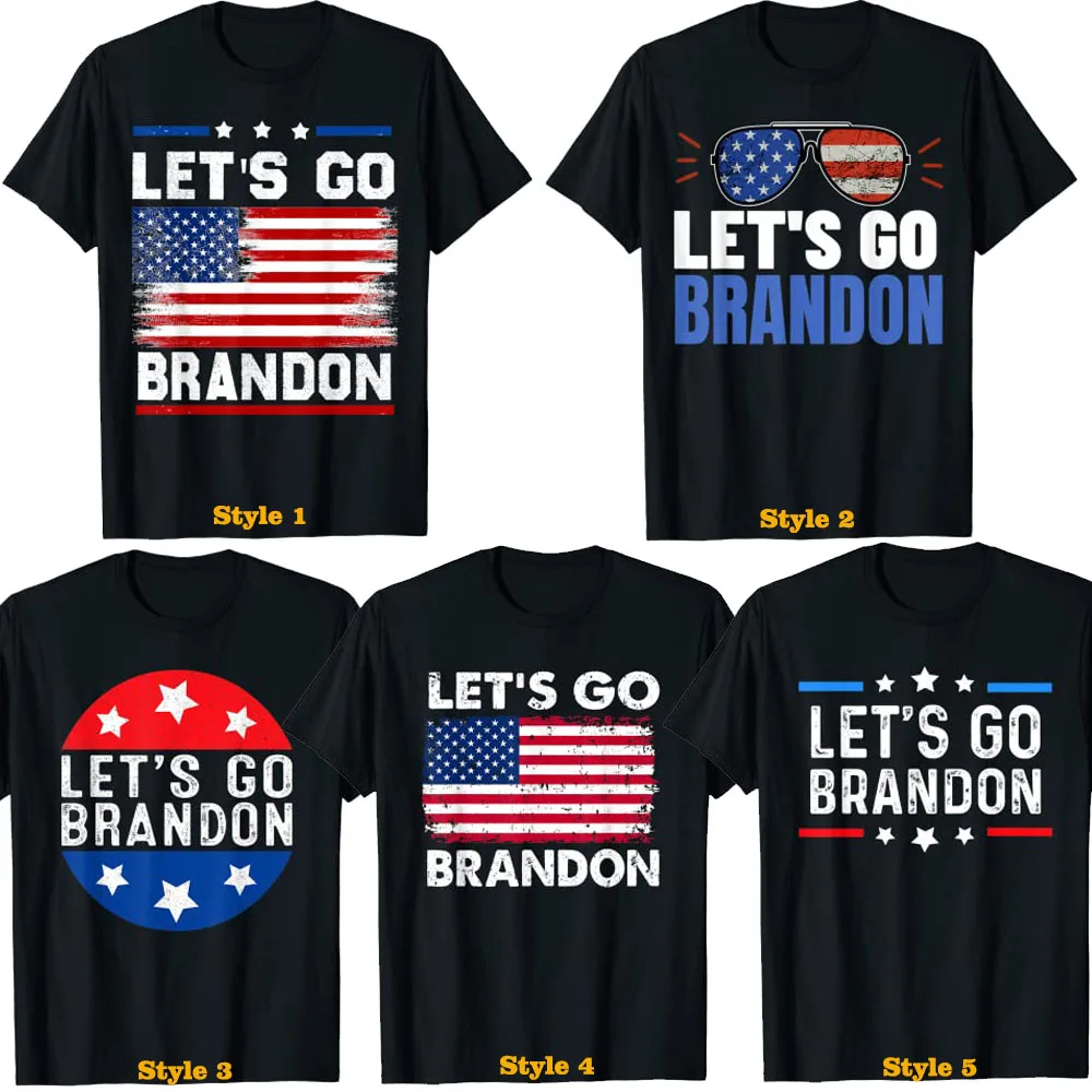 

Let's Go Brandon Conservative Anti Liberal US Flag Sunglasses T Shirt Anti Joe Biden Club Tee Tops