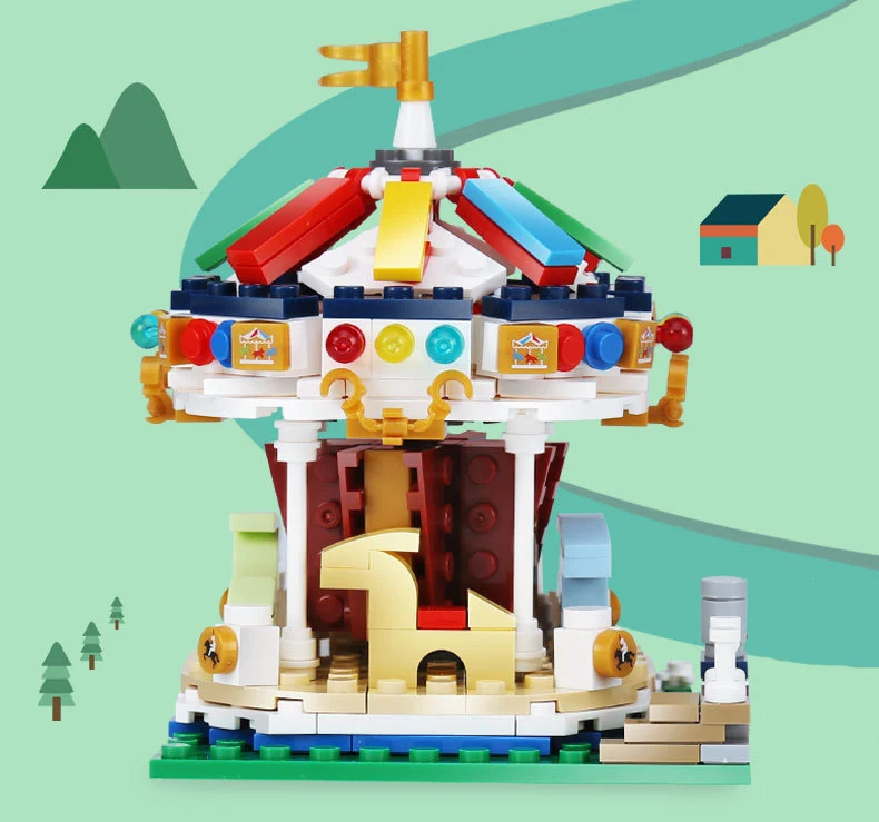 Креативные аттракционы для парка развлечений мини-конструктор moc карусель