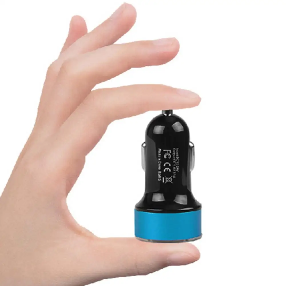 Автомобильное зарядное устройство с двумя USB-портами QC 3 0 и светодиодной