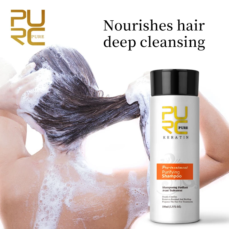 

PURC Hair Shampoo use before Keratin Treatment Deep Cleansing to open the Stratum Corneum Nourishing Hair Care Products 100ml
