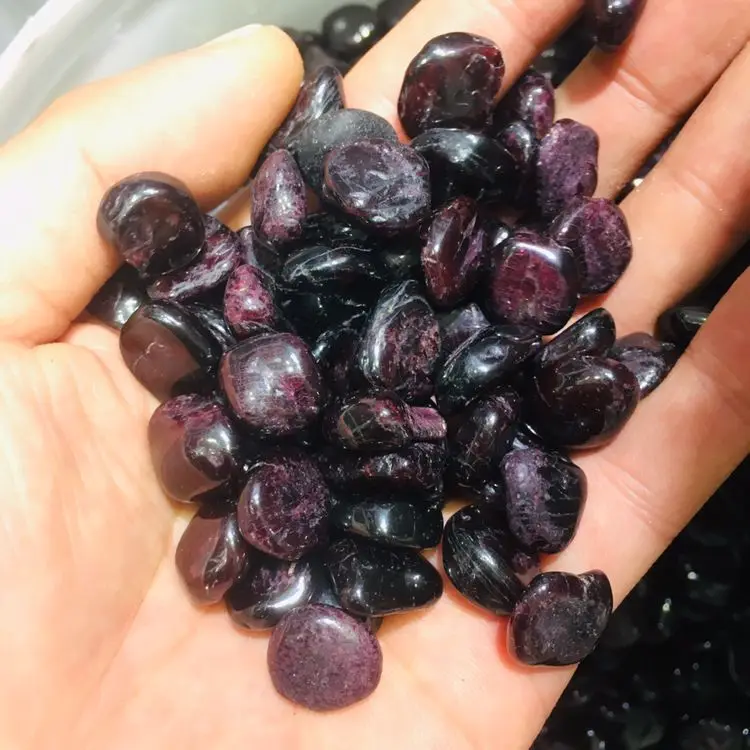 Натуральный Красный Гранат Круглый гравий полированный кварцевый хрустальный