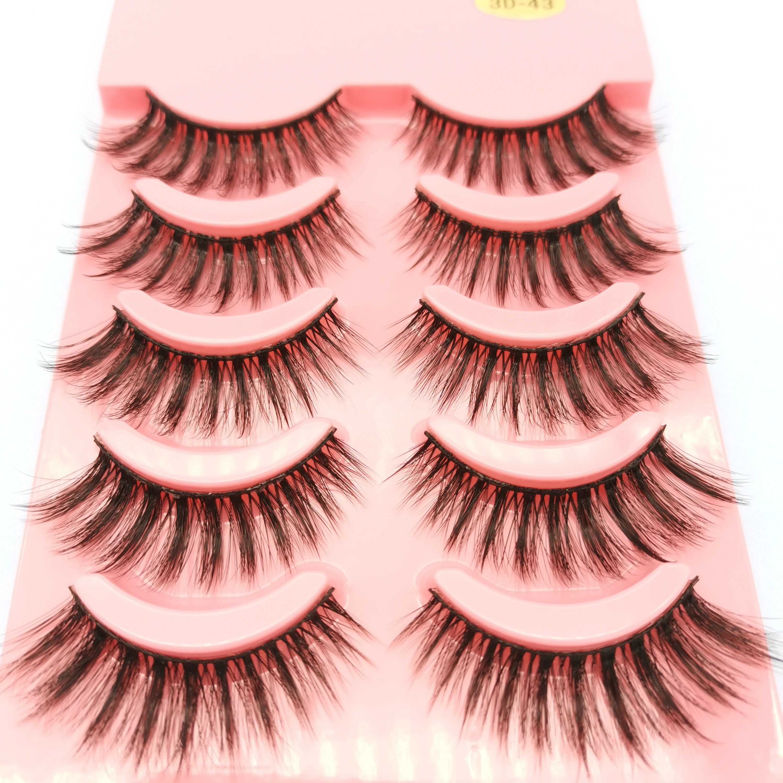 5 пар объемные мягкие Накладные ресницы из норки ручная работа длинные пушистые