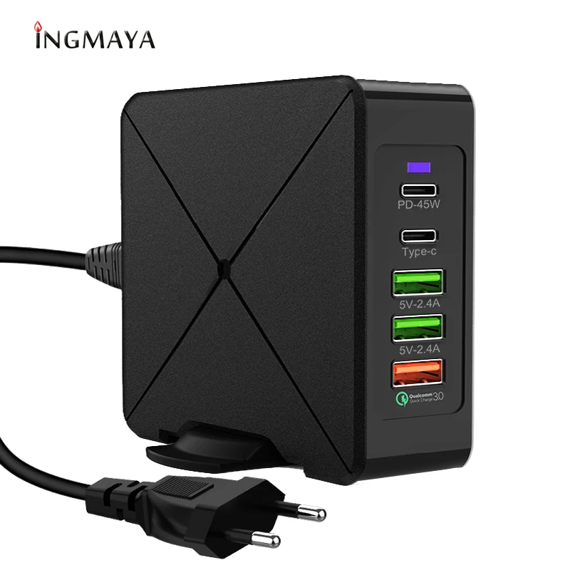 С несколькими usb-портами зарядное устройство 75 Вт PD USB-C 45 Вт быстрозарядная станция для iPhone 8 X Macbook samsung S10 Quick Charge 3,0 type C адаптер