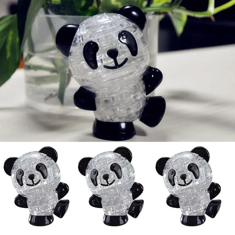

3D Crystal Puzzle 53 pieces Panda Model (Black & White) Kids High Toys Quality Toys Child Interesting Z3Y2
