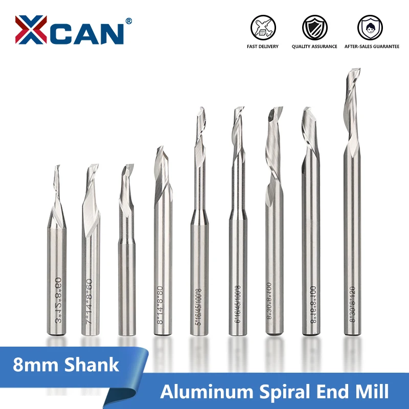 

XCAN HSS Milling Cutter 8mm Shank Engraving Bit for Aluminum Window Cutting Single Flute End Mill CNC Aluminum Router Bit