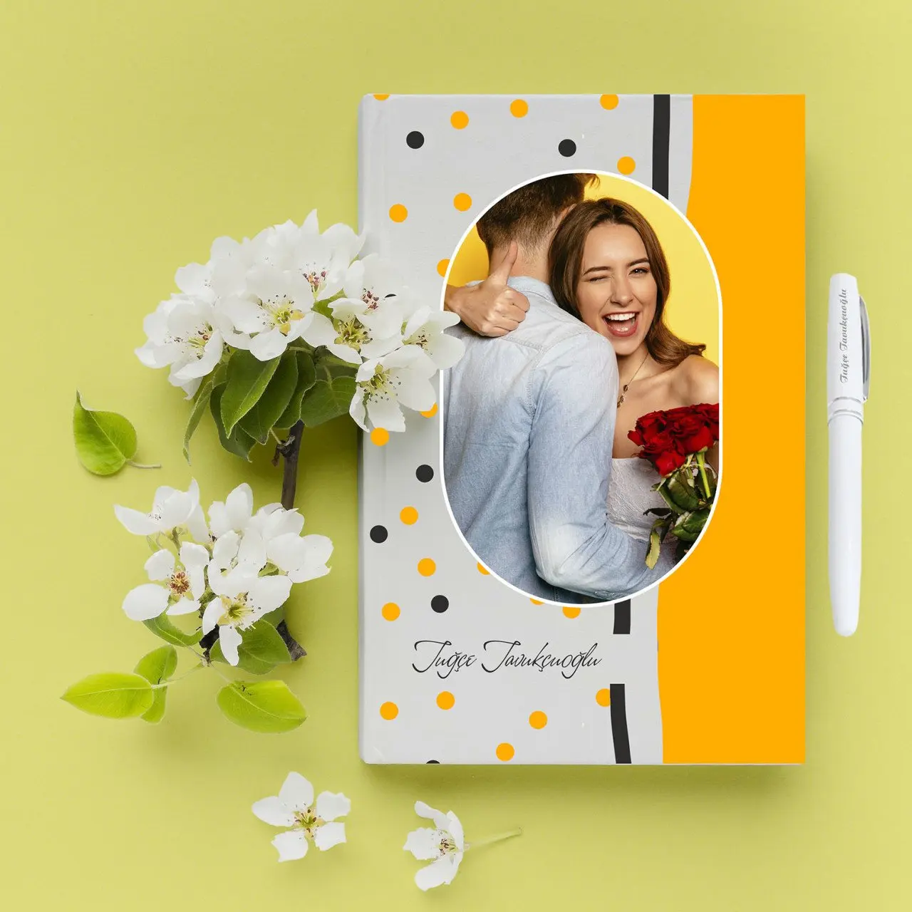 

Набор ручек для книг в горошек с рамкой и персональным фото в подарок-2