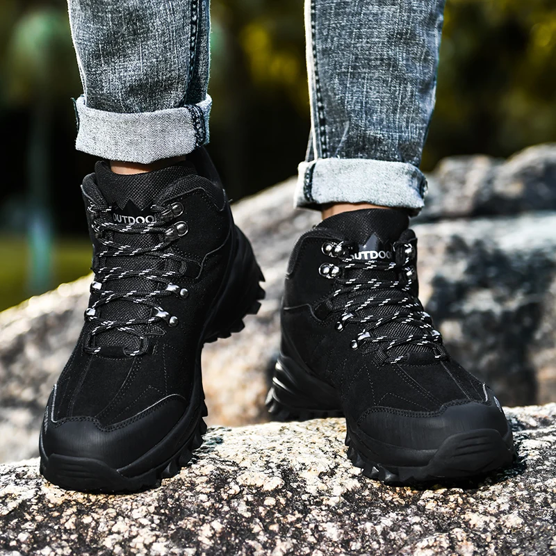 Мужские ботинки Сезон весна осень Походная обувь Ботильоны Дышащие в байкерском