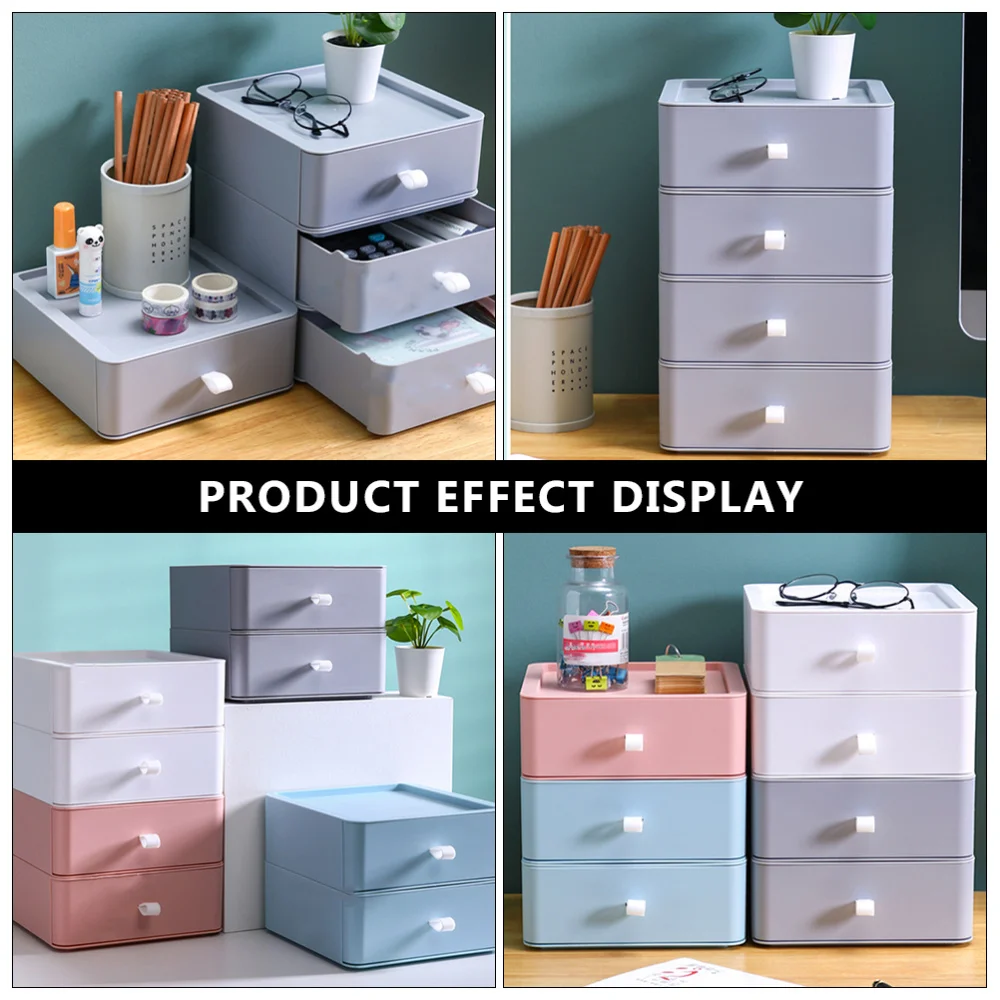 

Desktop Three-layer Drawer Style Storage Case Storage Holder for Home Office