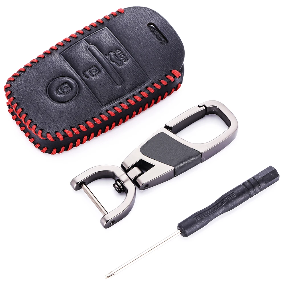 

Genuine Leather Car Key Cover Case Keychain for Kia Rio Sportage Ceed R K3 K4 K5 Ceed Sorento Cerato Optima 2015-2018 Key Chain