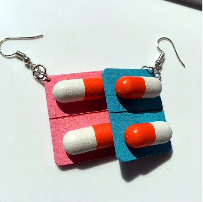 Модные креативные деревянные капсульные серьги-капельки 3 метра Забавные милые