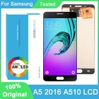 100% Оригинальный 5,2 ''AMOLED дисплей для Samsung Galaxy A5 2016 A510 A510F A510M A510FD Полный ЖК сенсорный экран Запасные части