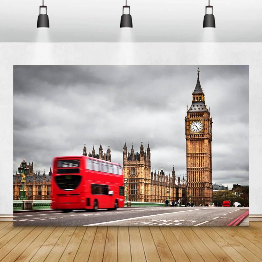 Laeacco известный достопримечательный Лондонский Биг-Бен современные здания мост