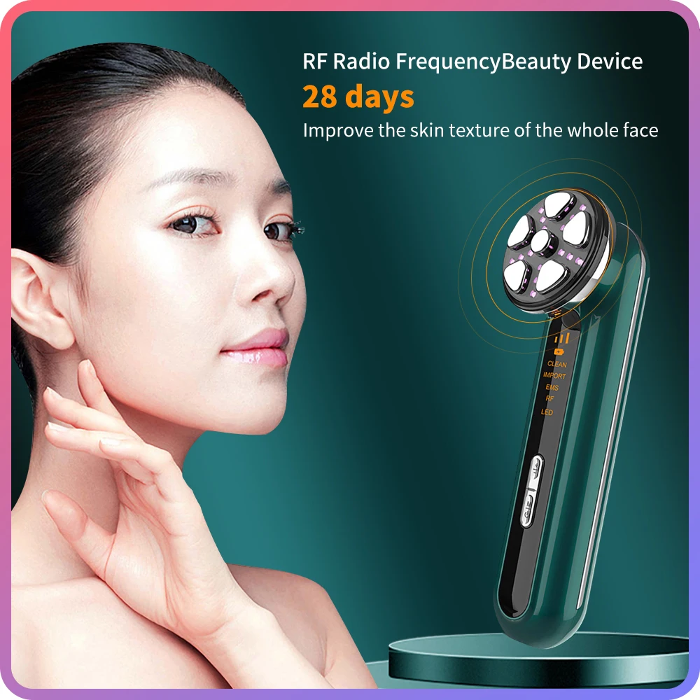 

B04 RF Radio Frequency Beauty Device Skin Care EMS Lifting Machine V Face Wrinkle Reduction Photon Rejuvenation Facial Massager