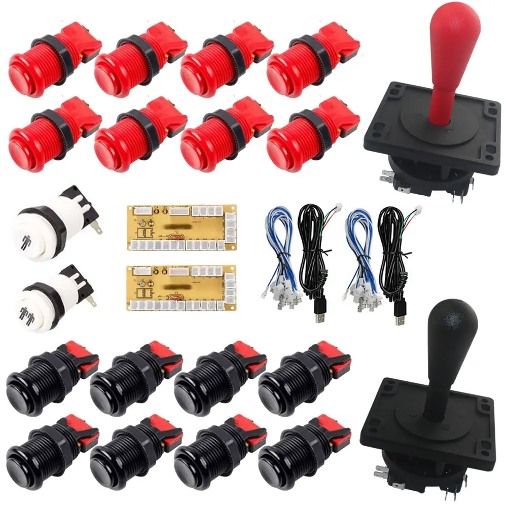 

2 Player Arcade DIY Kit HAPP 8 Way Joystick Push Button USB Encoder MAME JAMMA