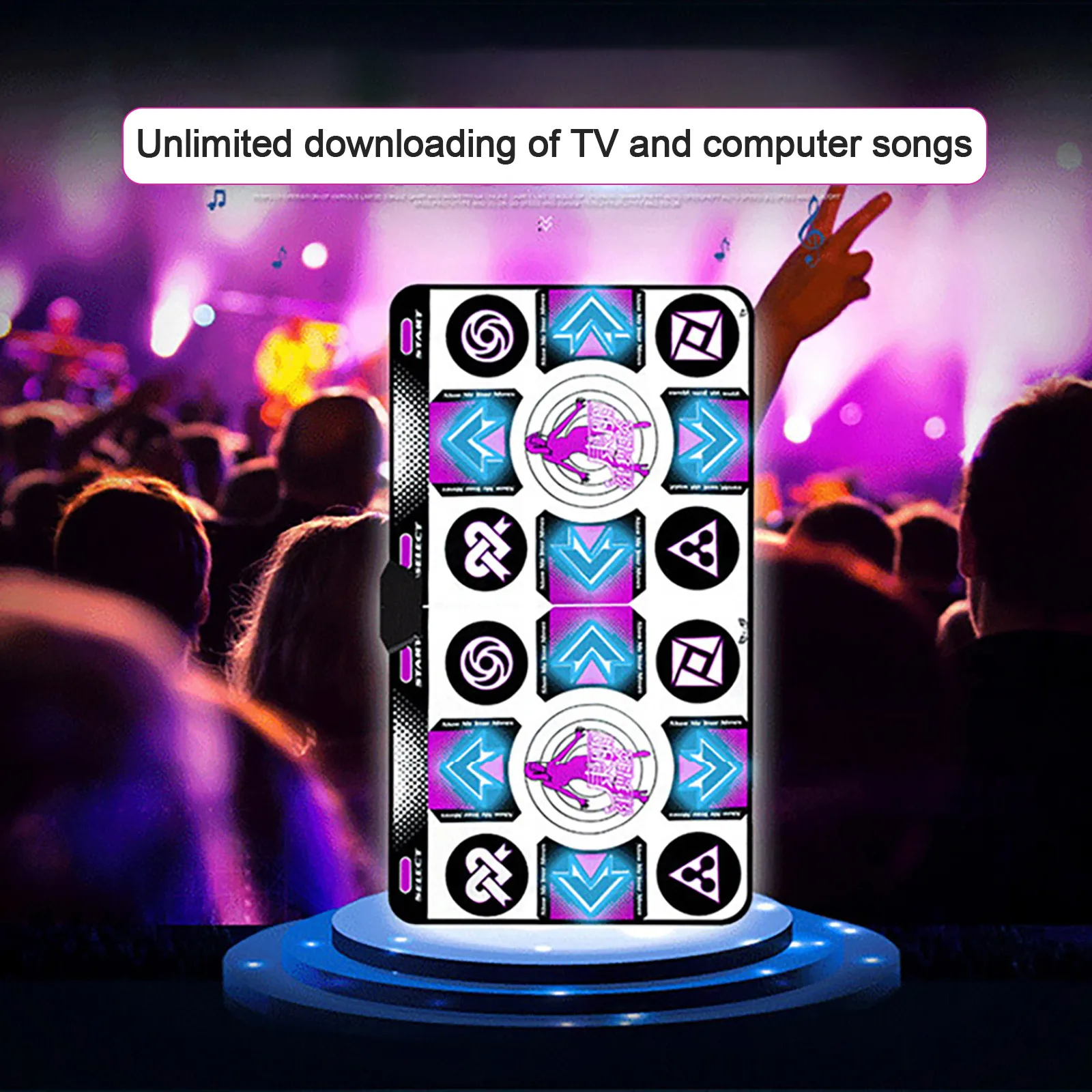 

Double User LED Lamp Dance-Mats Non-Slip Step Pads Sense Game English For PC TV